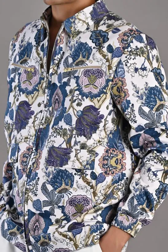 Jacek -  Multi Blue Printed Shacket Set With Pant