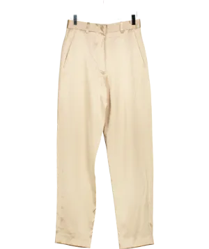 Joseph Metallic Tova Silk Satin Trousers UK 8