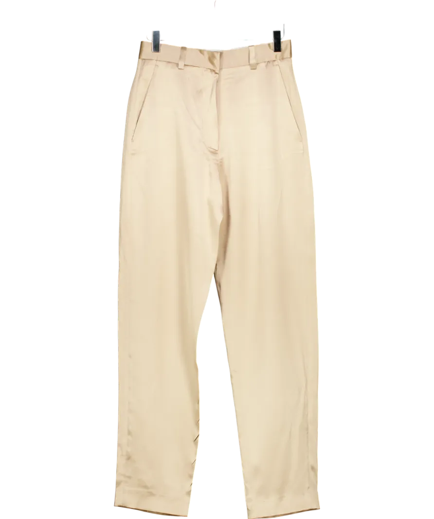 Joseph Metallic Tova Silk Satin Trousers UK 8