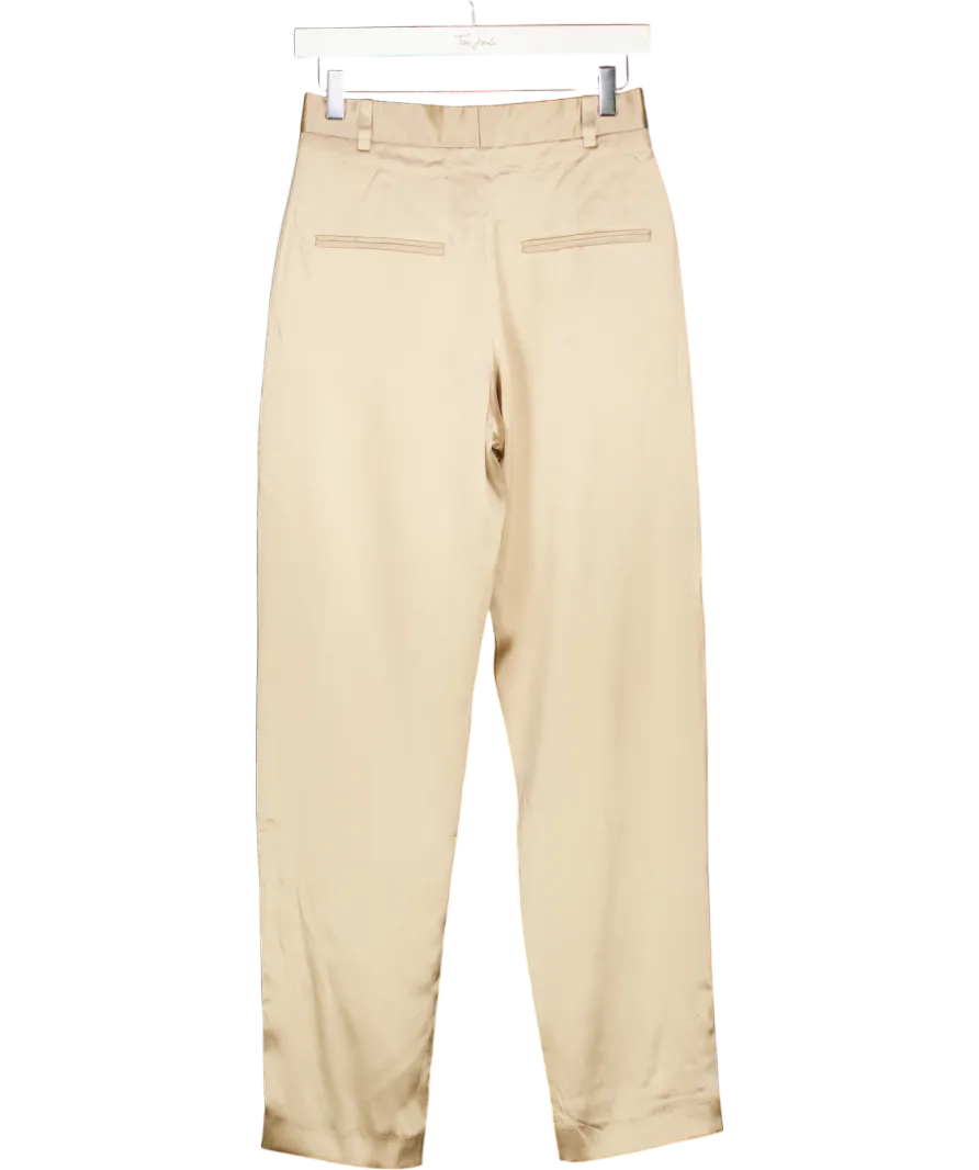 Joseph Metallic Tova Silk Satin Trousers UK 8