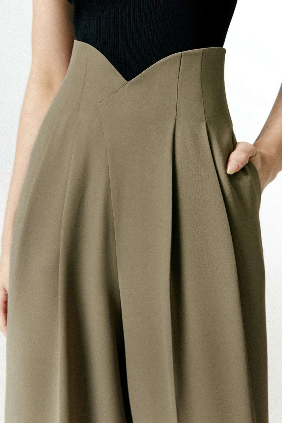 Josephine - Trendy Pleated Asymmetry Woman's Wide Leg Trousers