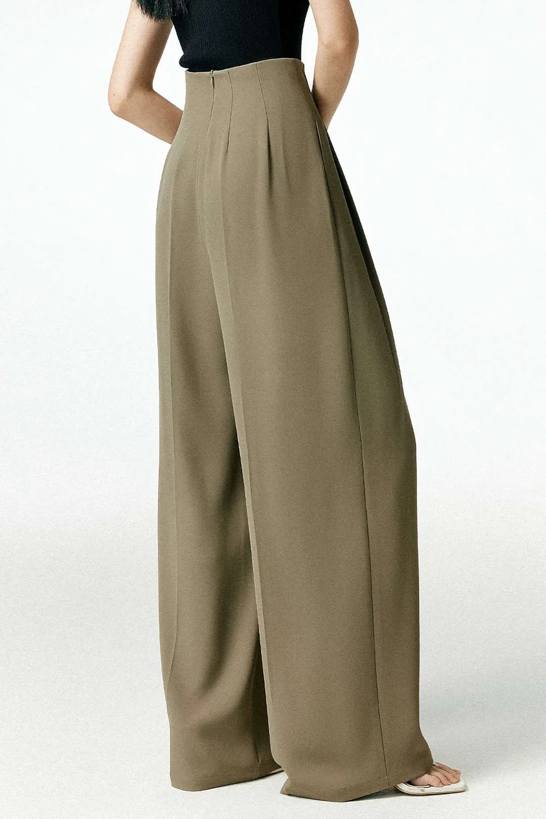 Josephine - Trendy Pleated Asymmetry Woman's Wide Leg Trousers