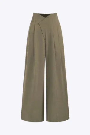 Josephine - Trendy Pleated Asymmetry Woman's Wide Leg Trousers