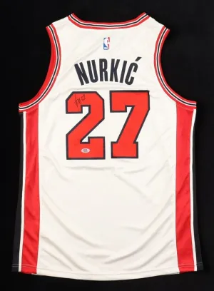 Jusuf Nurkic Signed Portland Trail Blazers Jersey (PSA) 2014 1st Round Draft Pck