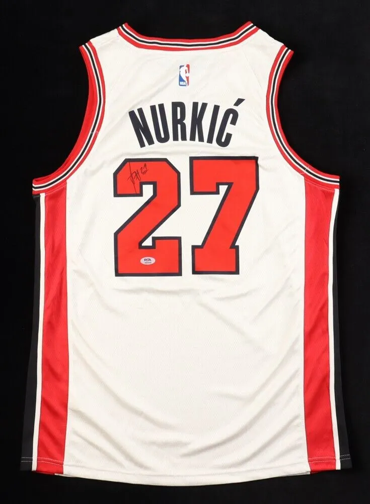Jusuf Nurkic Signed Portland Trail Blazers Jersey (PSA) 2014 1st Round Draft Pck