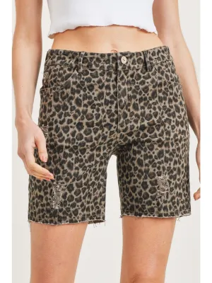 Kacey Khaki Mid Length Shorts