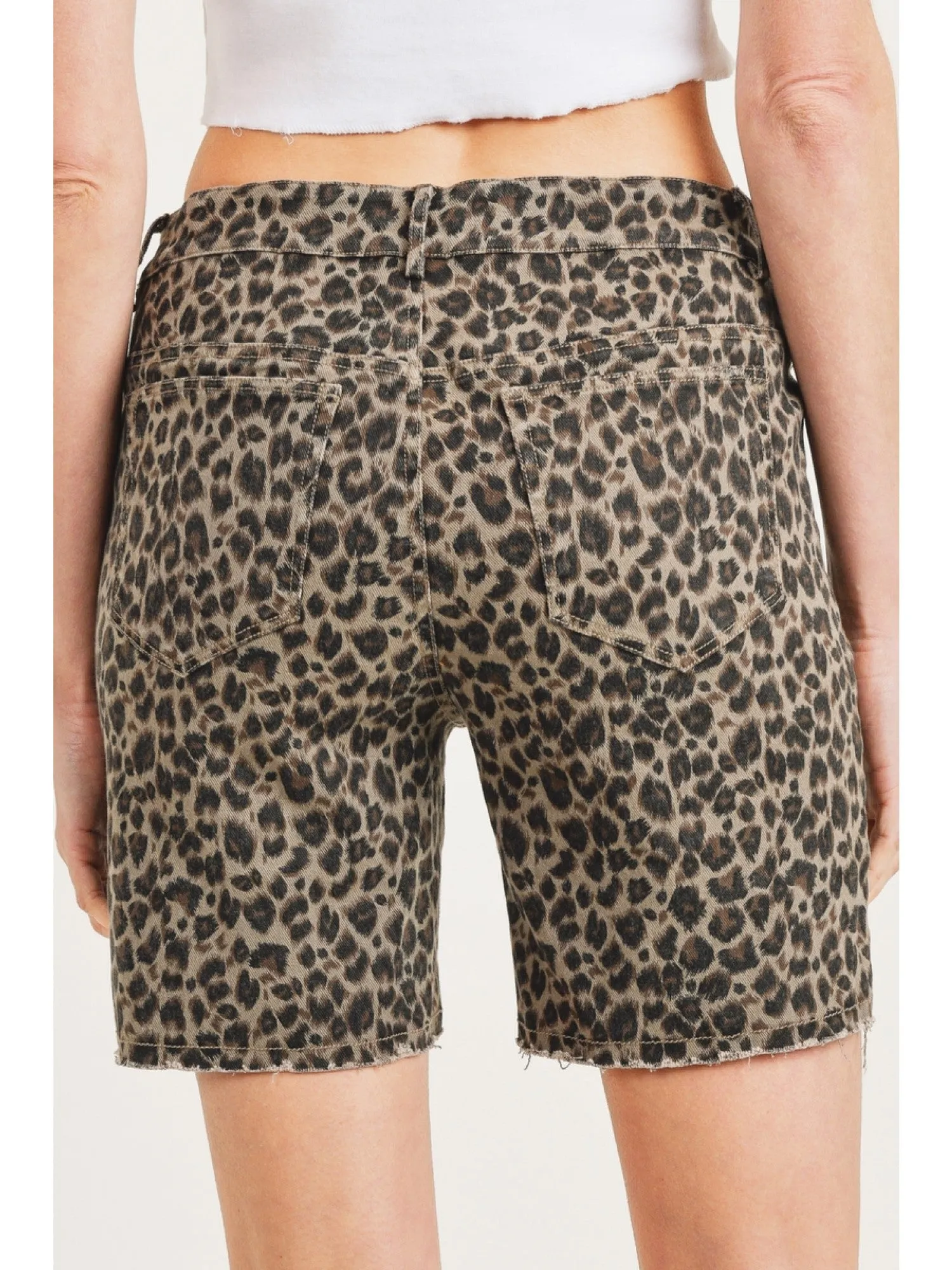 Kacey Khaki Mid Length Shorts