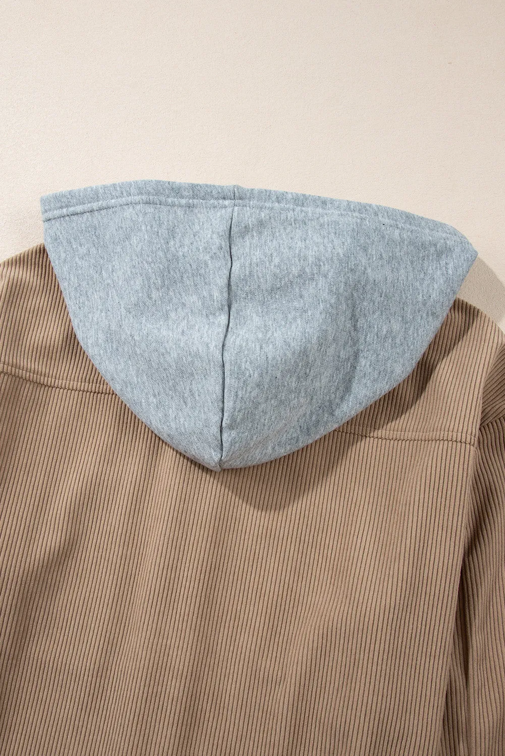 KaleaBoutique Hooded Drawstring Pockets Corduroy Shacket