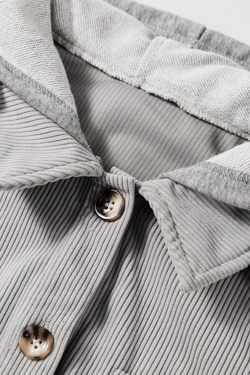 KaleaBoutique Hooded Drawstring Pockets Corduroy Shacket