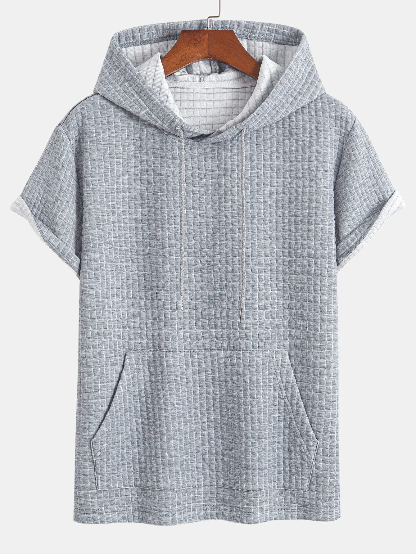 Kangaroo Pocket Waffle Hoodie T-Shirt & Shorts