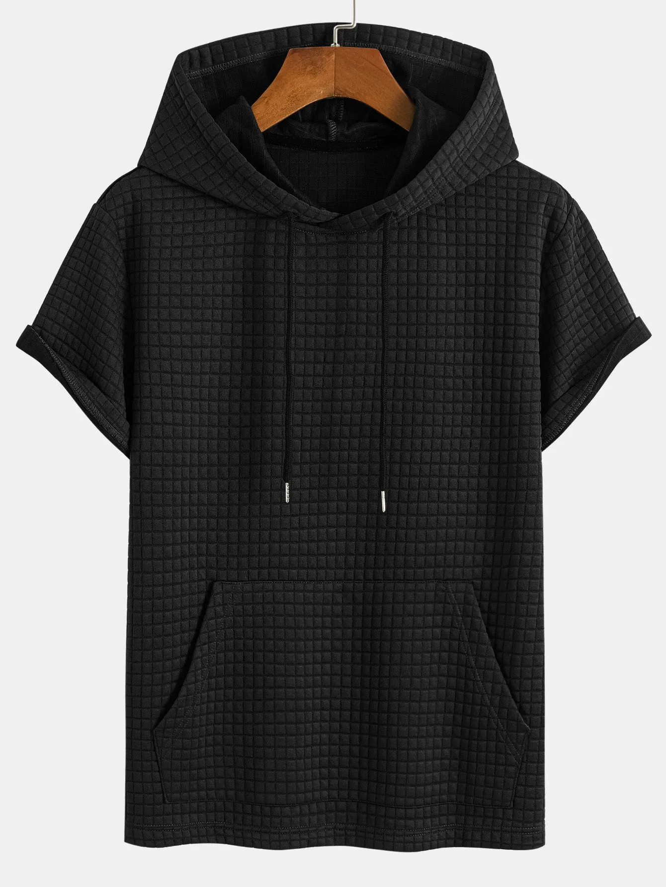 Kangaroo Pocket Waffle Hoodie T-Shirt & Shorts