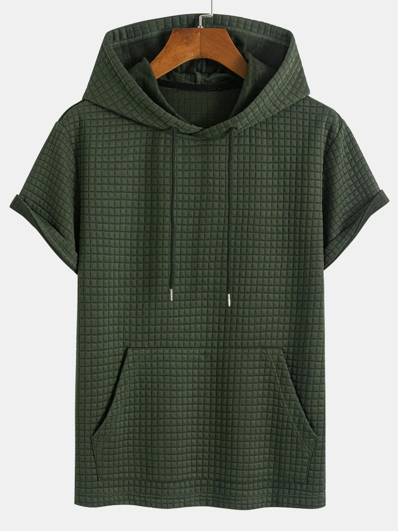 Kangaroo Pocket Waffle Hoodie T-Shirt & Shorts