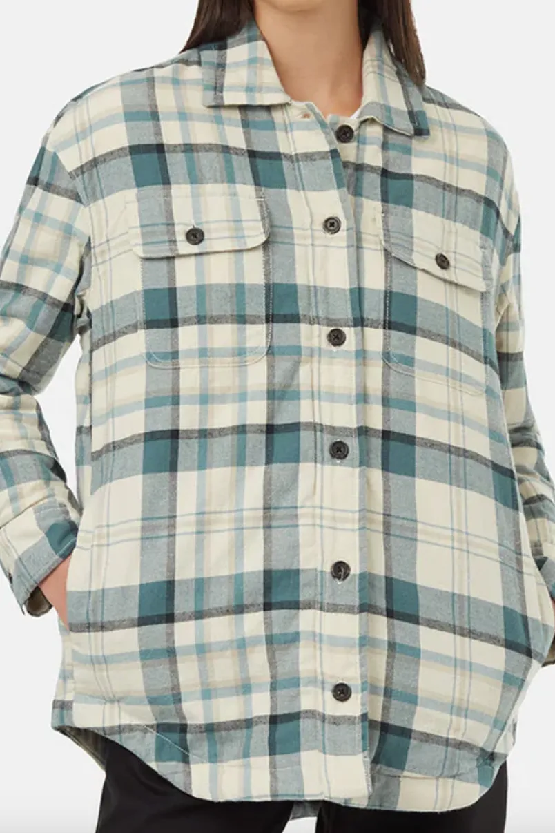 Kapok Flannel Insulated Shacket