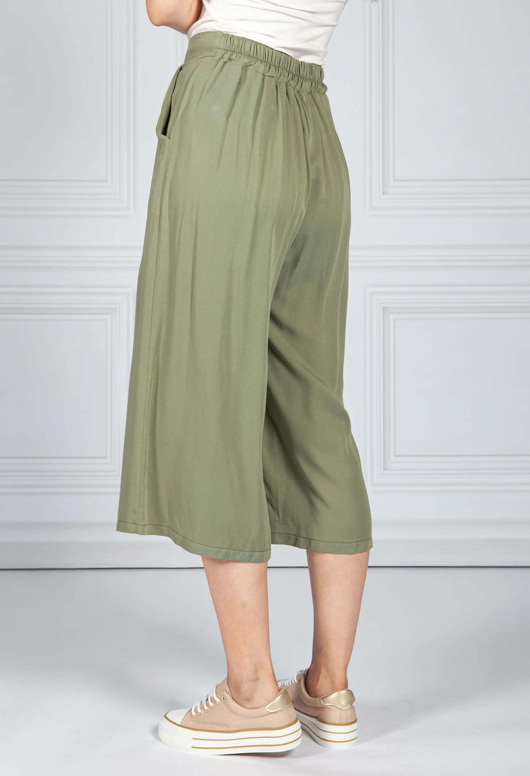 Khaki Maxi Kimono Style Cardigan & Pant Set