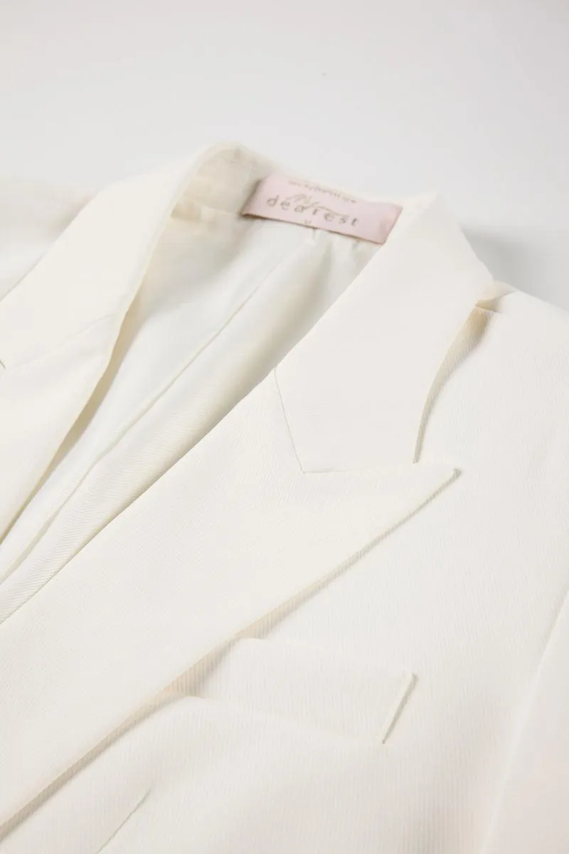 Kiera Cropped Blazer - White