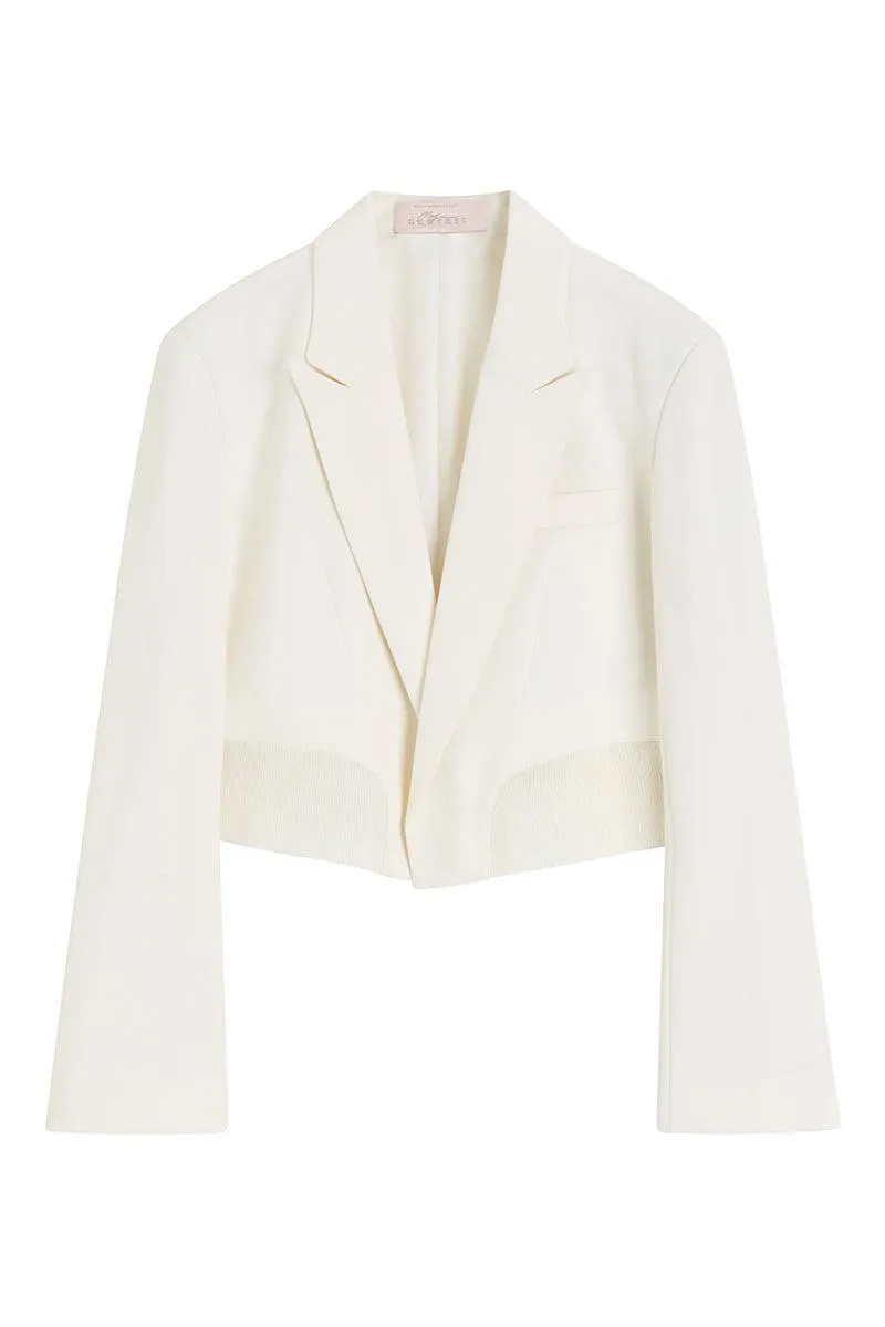 Kiera Cropped Blazer - White