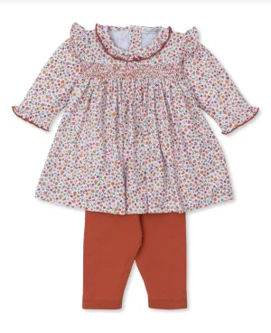 Kissy Kissy: Smocked Flower Print Dress Set