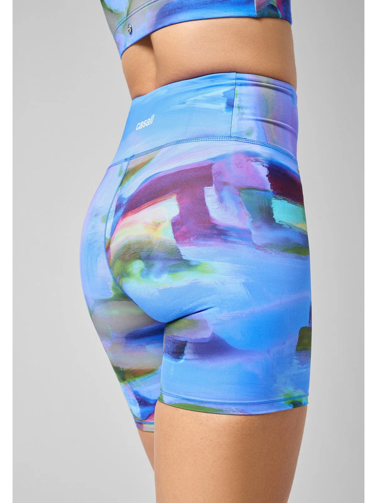 Legginsy CASALL Nostalgia Print Biker Shorts niebieski