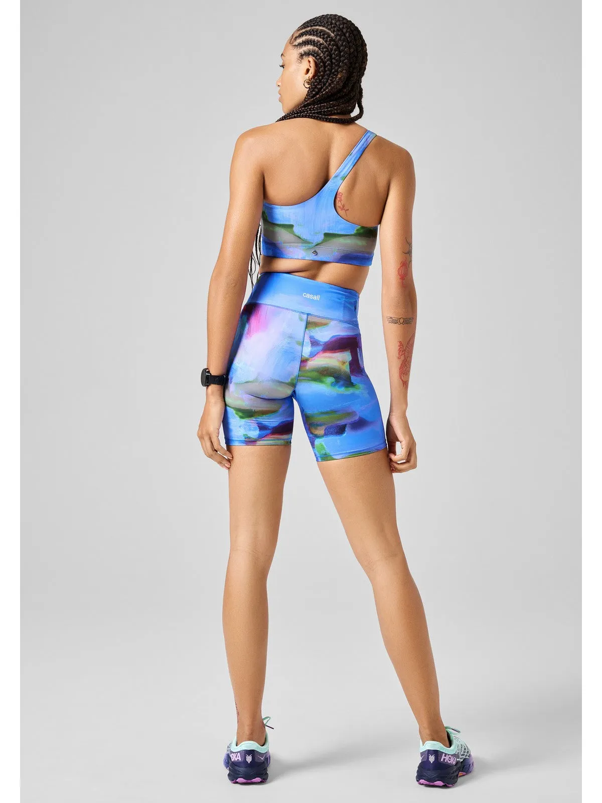 Legginsy CASALL Nostalgia Print Biker Shorts niebieski