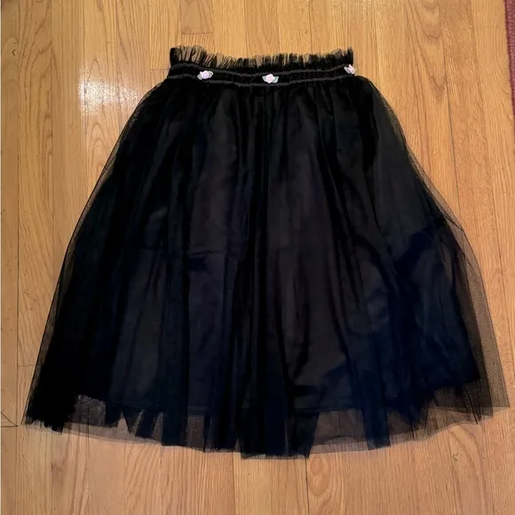 LES MISS New York Carrie Midi Skirt - Black Tulle - Women’s Size Medium - New