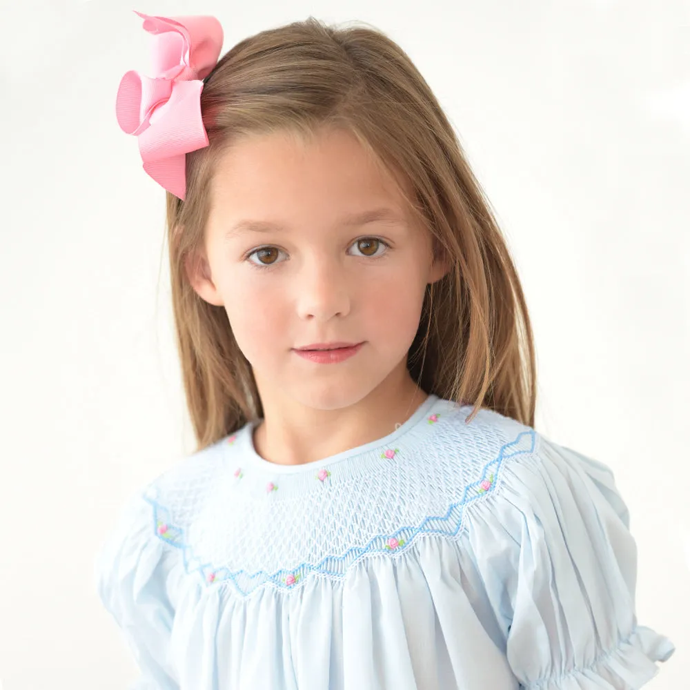 Light Blue Roselle Smocked Bishop