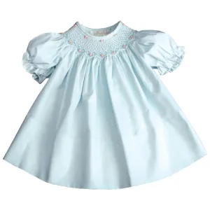 Light Blue Roselle Smocked Bishop
