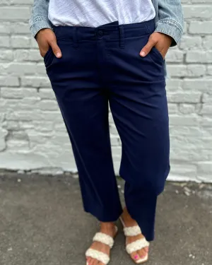 LIVERPOOL Wide Leg Crop Trouser with Flap Pocket