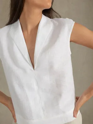 Loose Sleeveless Solid Color V-Neck Vest Top