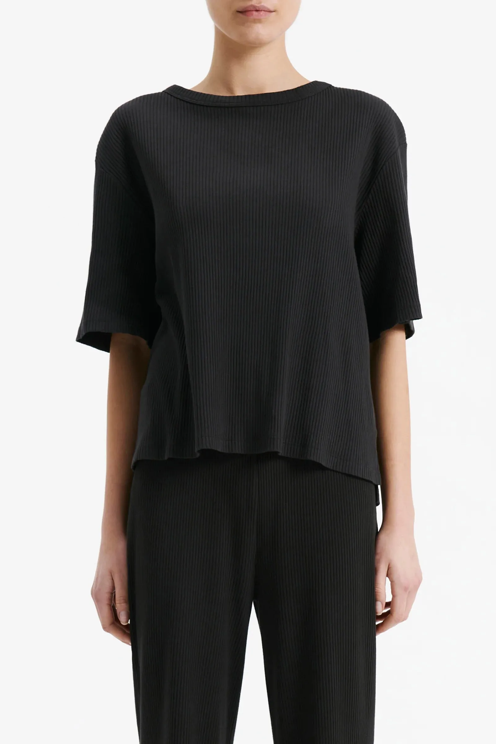 Lounge Rib Tee Coal