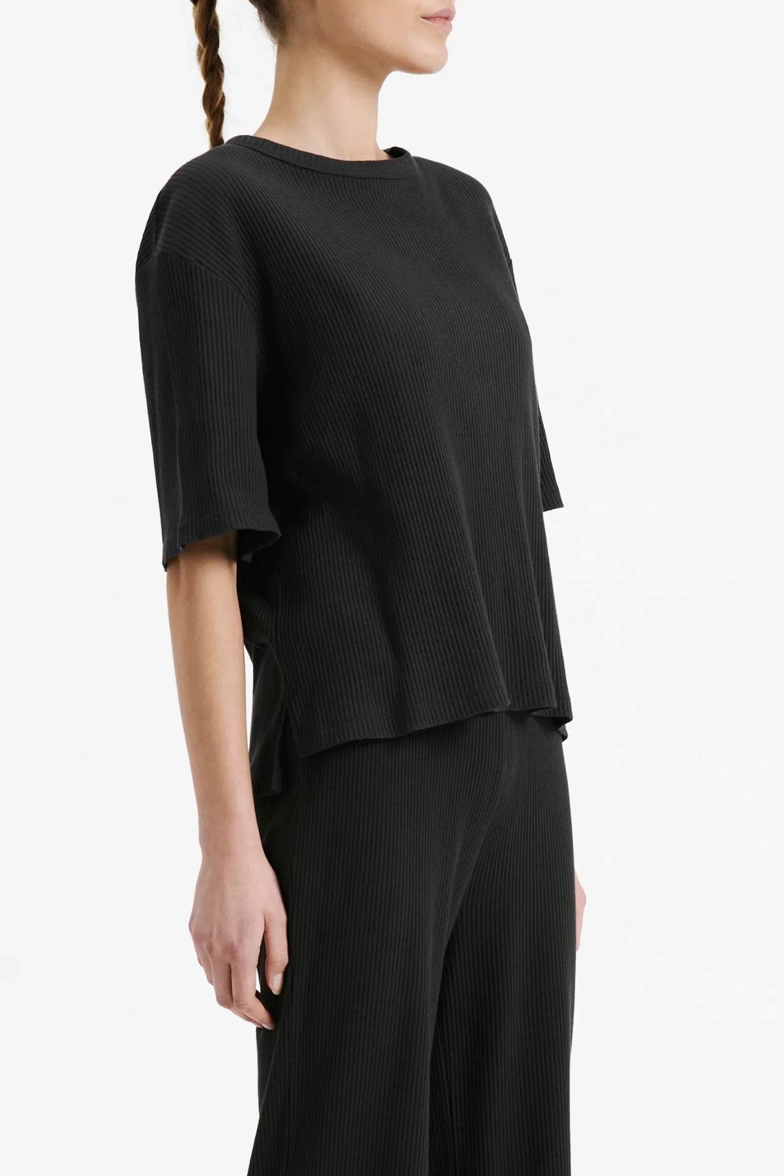 Lounge Rib Tee Coal