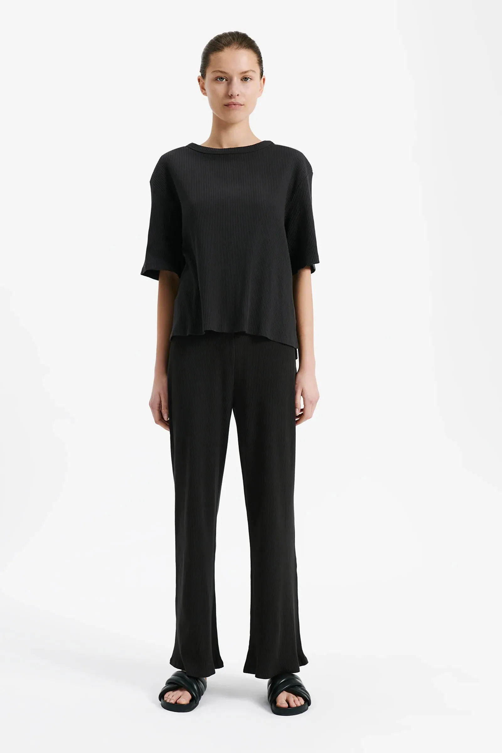 Lounge Rib Tee Coal