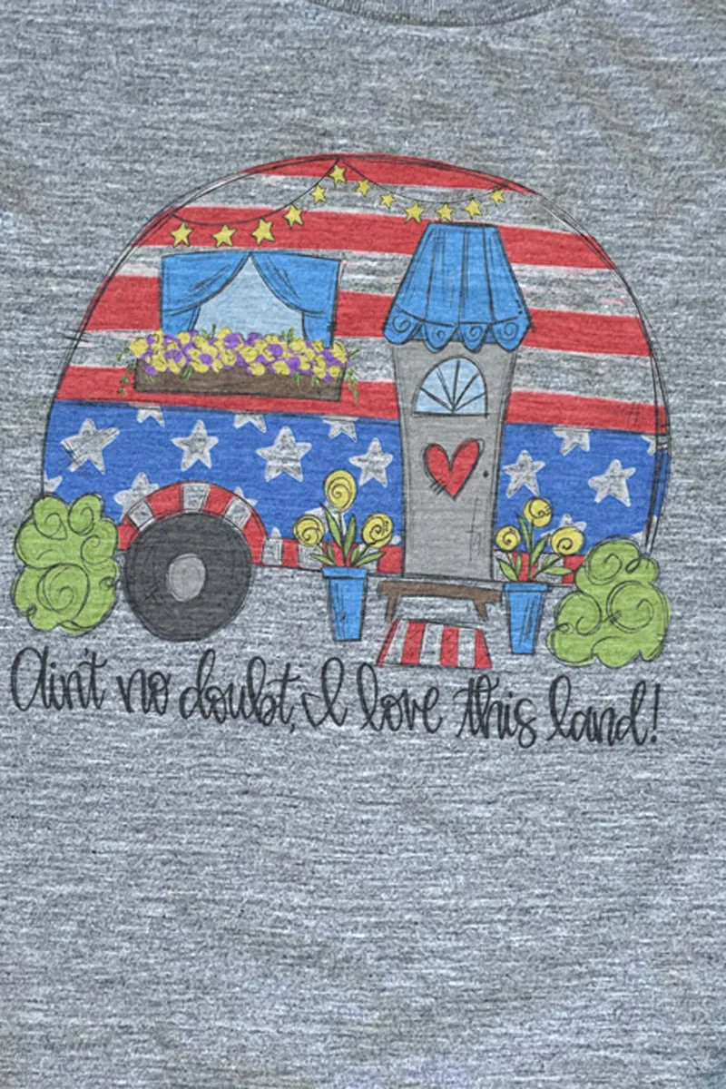 Love This Land Patriotic Camper Unisex Dri-Power Poly Tee