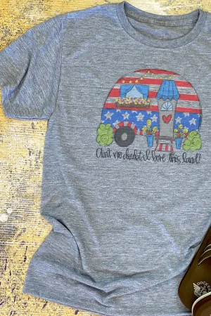 Love This Land Patriotic Camper Unisex Dri-Power Poly Tee