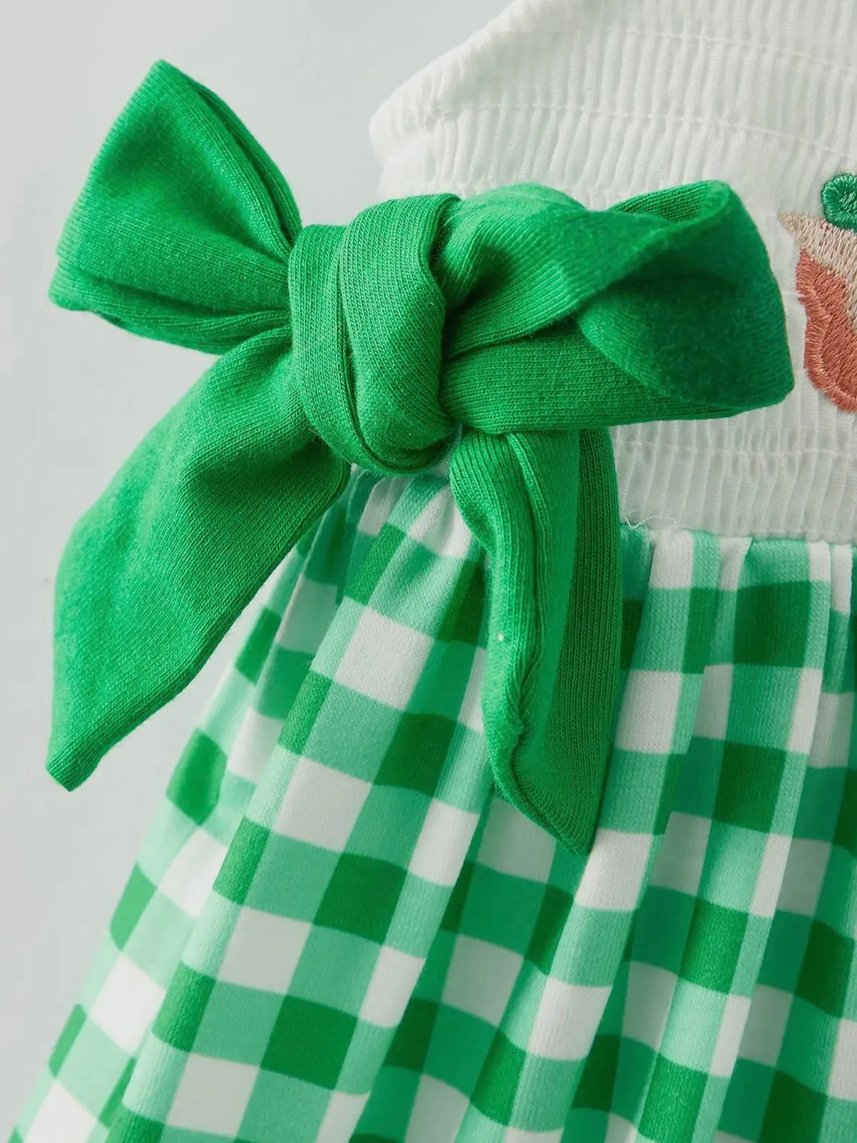 Lucky Charm Smocked Dress: Green Mix