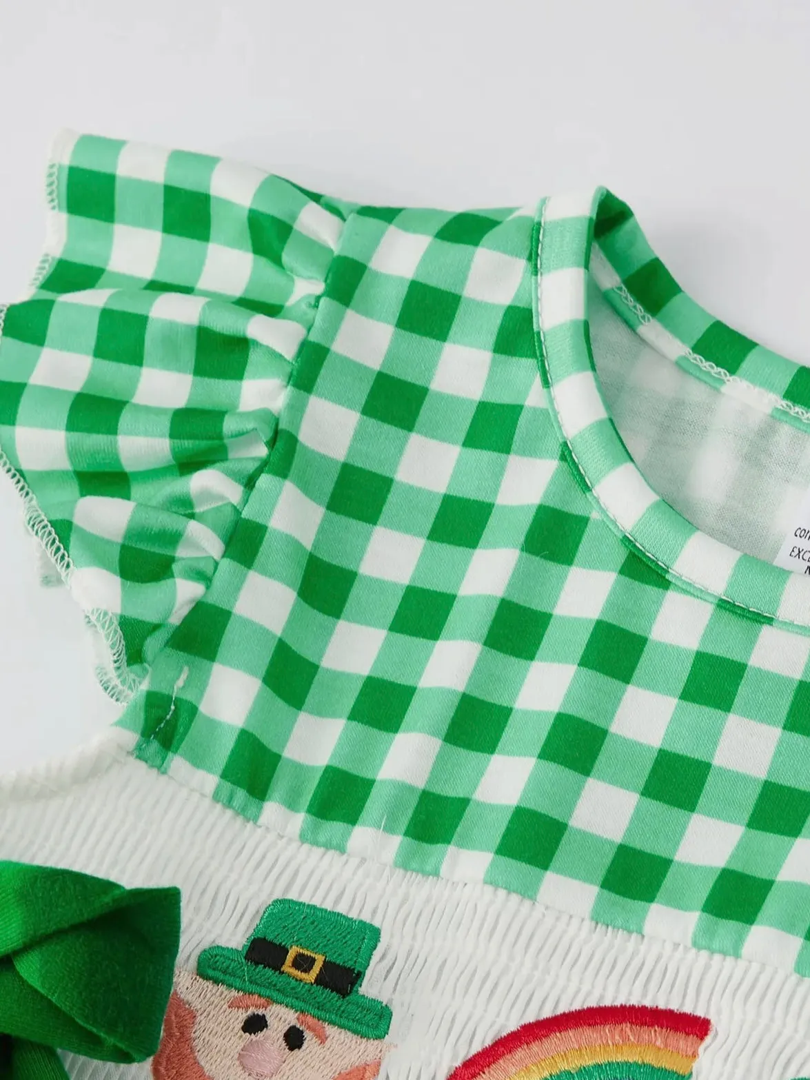 Lucky Charm Smocked Dress: Green Mix