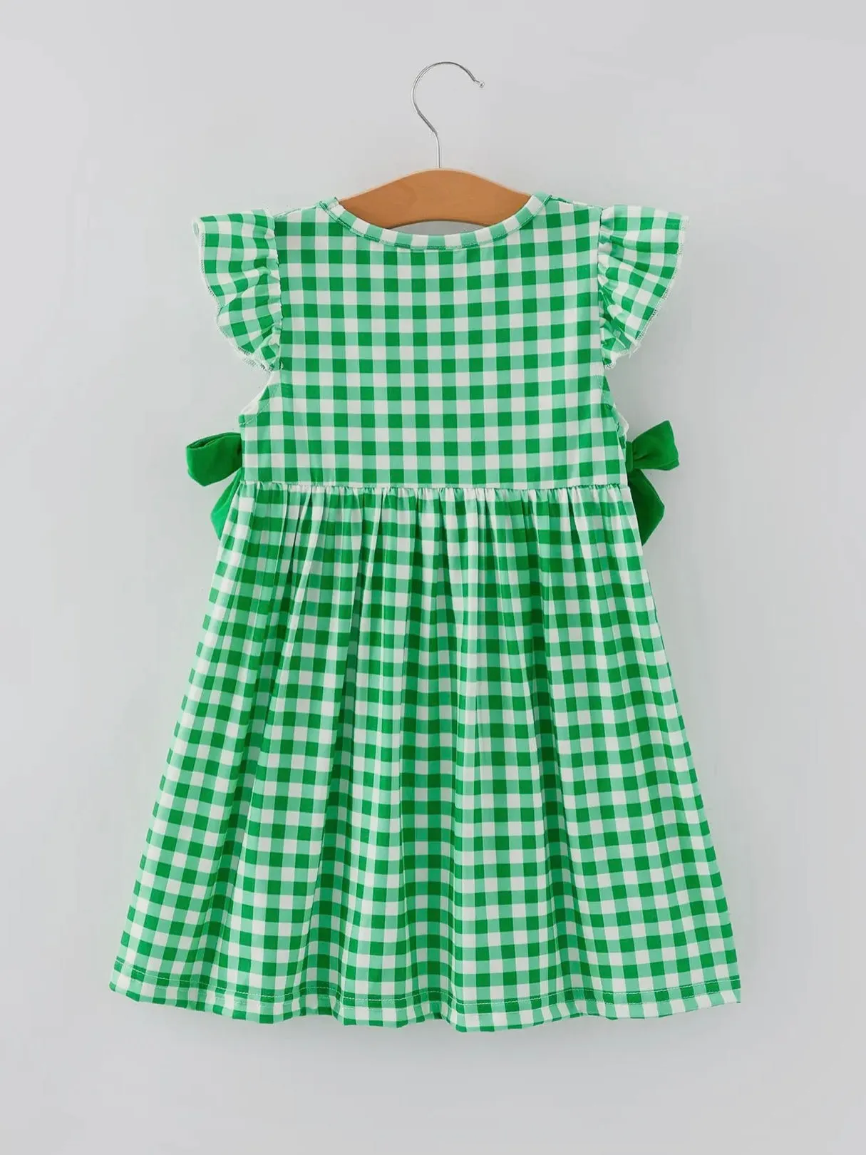 Lucky Charm Smocked Dress: Green Mix