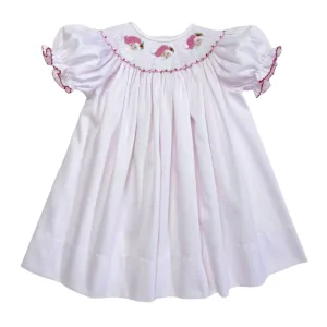 Lulu Bebe Santa Claus Smocked Dress - Pink