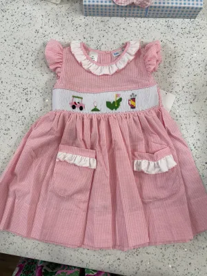 LuLu BeBe: Smocked Golf Dress w/ Pockets