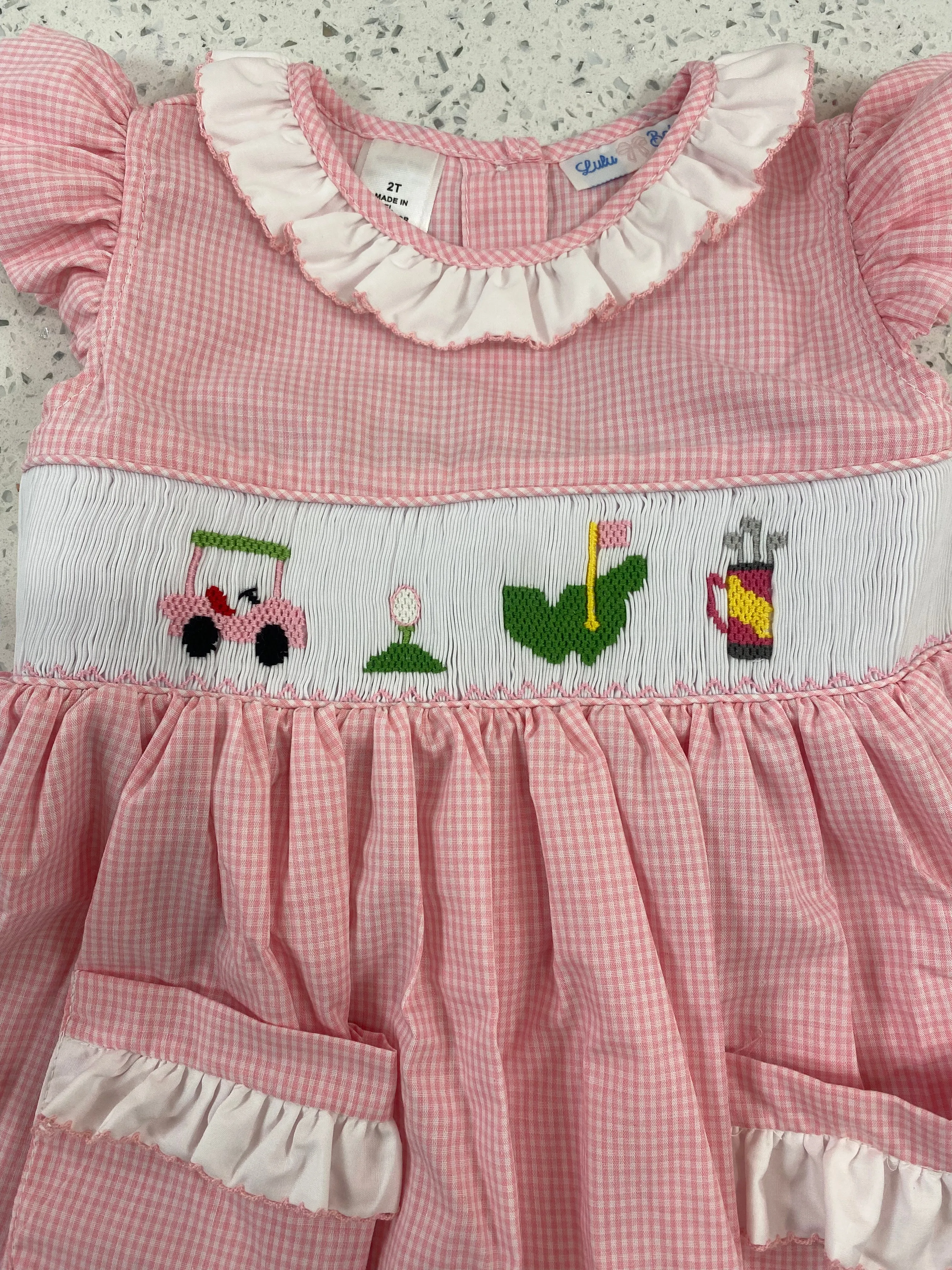 LuLu BeBe: Smocked Golf Dress w/ Pockets