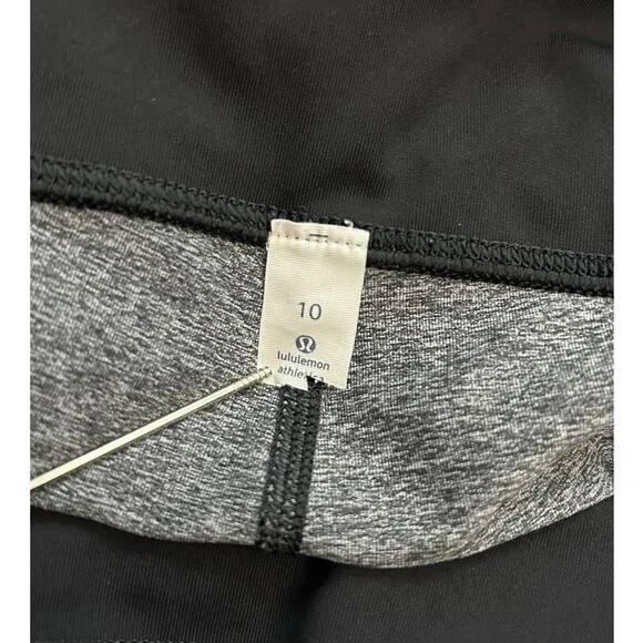 Lululemon Train Times 6&quot; Heathered Black Biker Compression Shorts Size 10 Medium