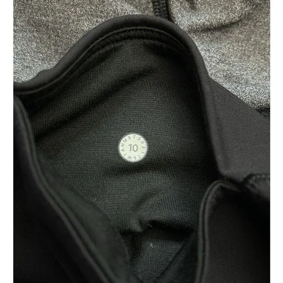 Lululemon Train Times 6&quot; Heathered Black Biker Compression Shorts Size 10 Medium