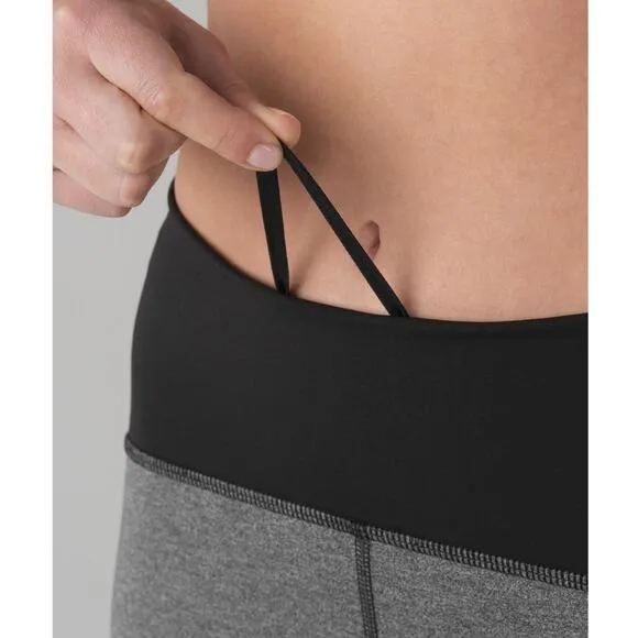 Lululemon Train Times 6&quot; Heathered Black Biker Compression Shorts Size 10 Medium