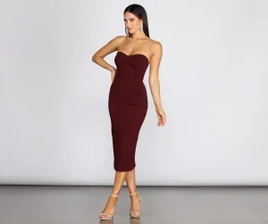 Lyla Formal Stylish Crepe Midi Dress