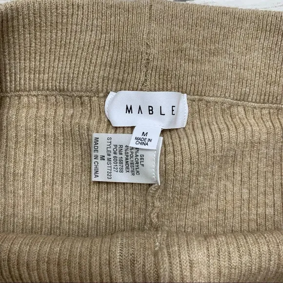 Mable Ribbed Biker Shorts Tan Cream Oatmeal Exposed Buttons