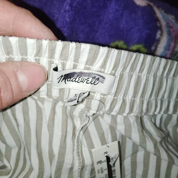 MADEWELL Crinkle Cotton Dolphin Hem Shorts XL