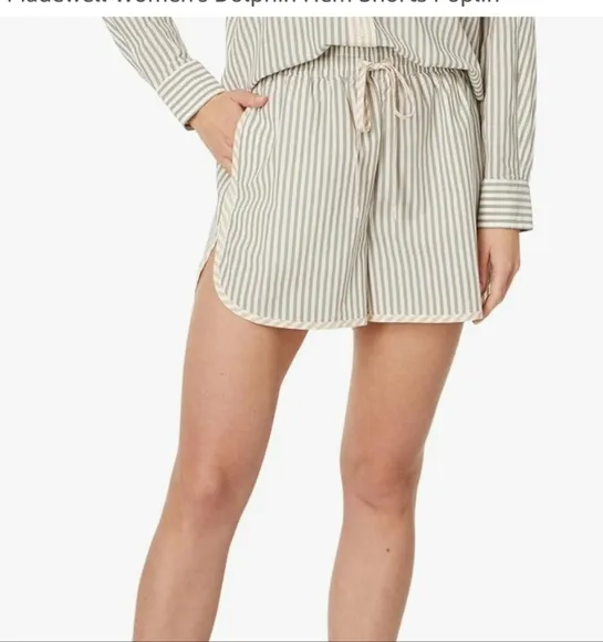 MADEWELL Crinkle Cotton Dolphin Hem Shorts XL