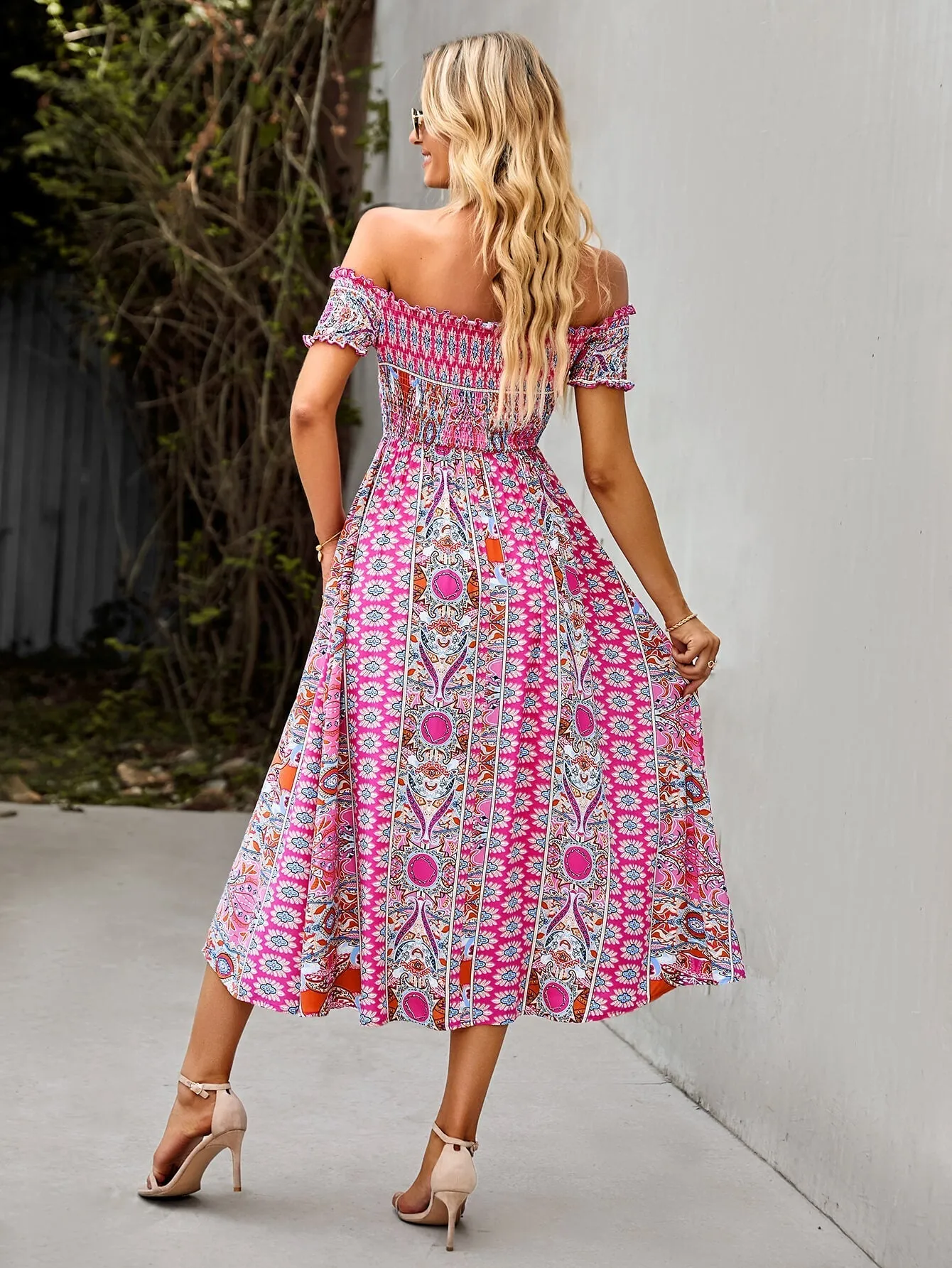 Mahoa Dress - Pink Print