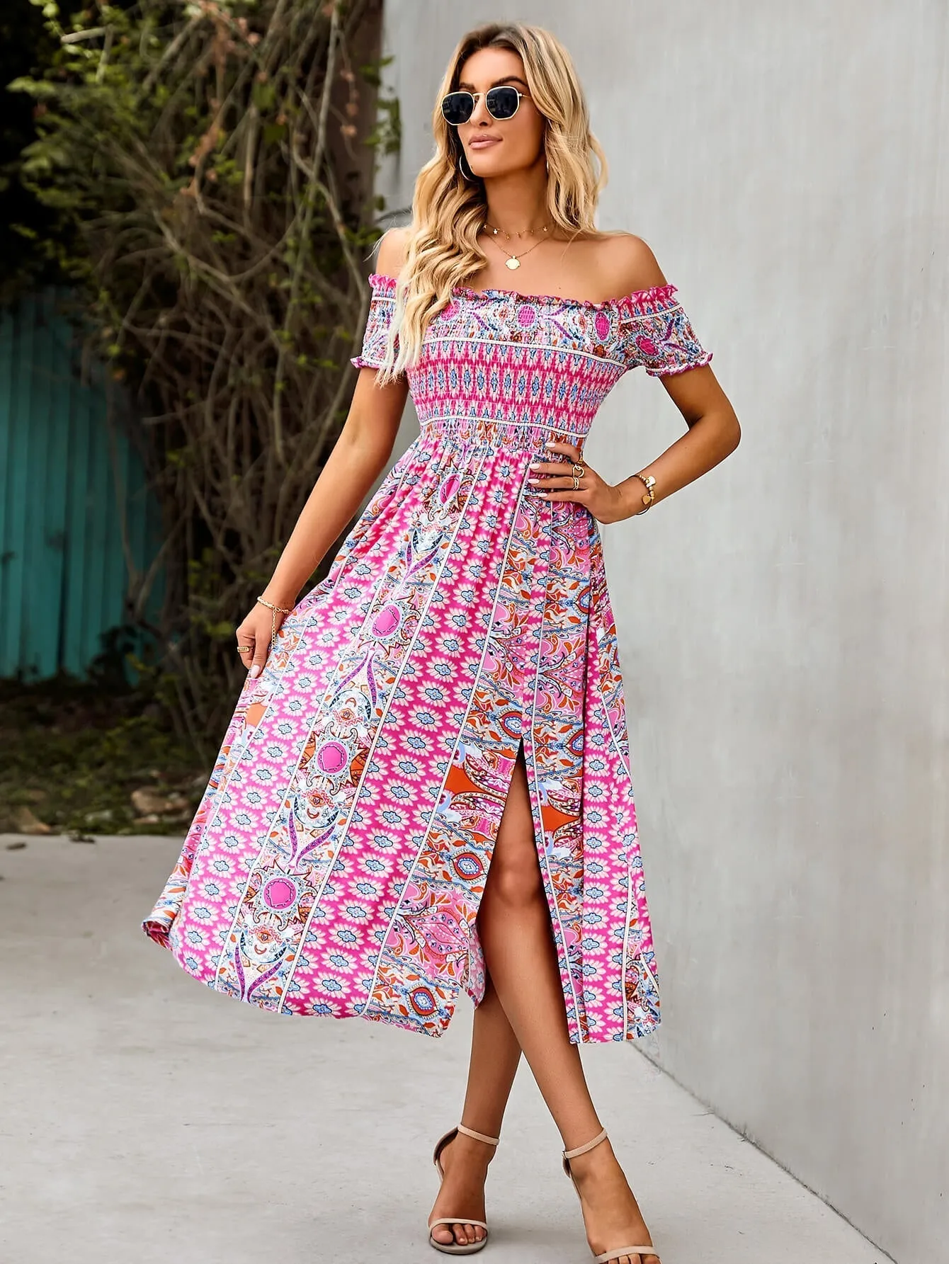 Mahoa Dress - Pink Print