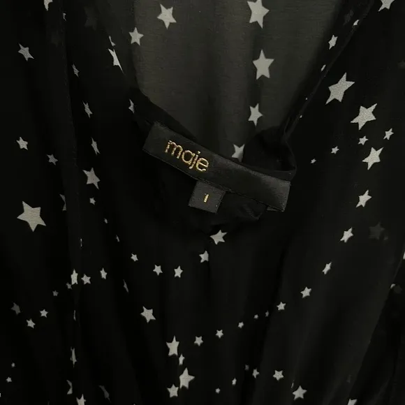 Maje Retro Star Print Midi Dress