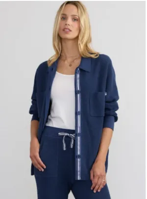 MARGARET O'LEARY-Jamie Waffle Shacket Navy